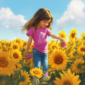 Design a digital art piece depicting a three-year-old caucasian...