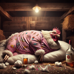 Hyperrealistic image, with intricate details of an overweight wh...