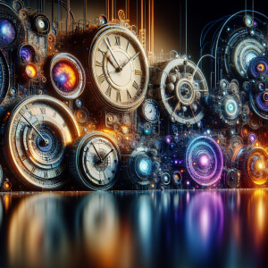 Futuristic clocks,  ultra-detailed, ultra-realistic, masterpiece...