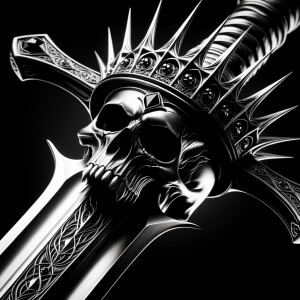 Sword skull black crown