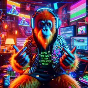Cyberpunk Orangutan YouTuber
A cyberpunk-style, anthropomorphic...