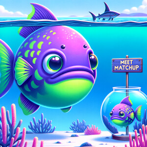 Realistic
Ocean
Cute Purple neon green piranha with no teeth....