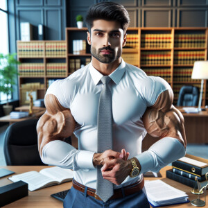 Photo of a lawyer, facing the camera, in professional attire, we...