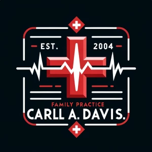 Design a professional medical sign with a black background, acce...