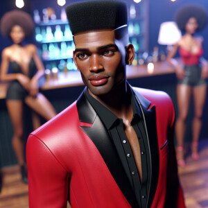 3-D image of a handsome light skin young African-American male h...