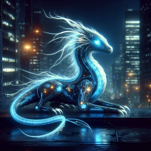 In the dimly lit cyberpunk world, a mesmerizing neon-noir enchan...