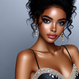 Here's a remixed description for the image:

A light-skinned Afr...