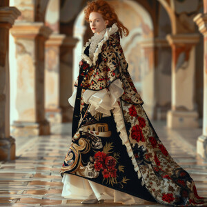 Photorealistic image. Walking down a Runway walk image. Head to...