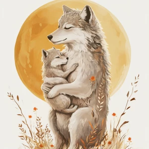 Furry pregnant wolf