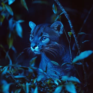 A luminescent, vanishing Moonbeam Panther, its sleek fur shimmer...