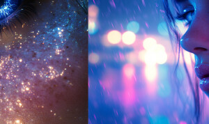 portrait | wide angle shot of eyes off to one side of frame, luc...