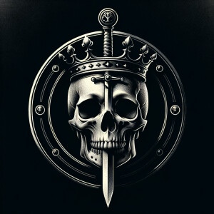 Sword skull black crown logo