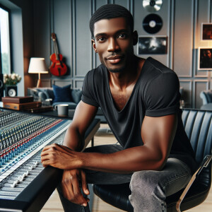 Trey Songz sitting in a room