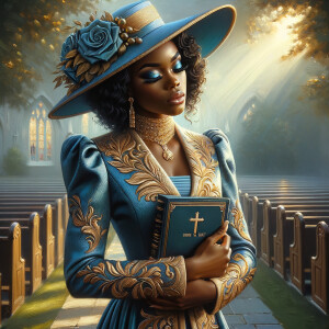 Render an airbrush oil painting of an African American woman wit...