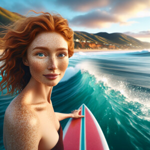High resolution, photorealistic image. Light ginger haired femal...