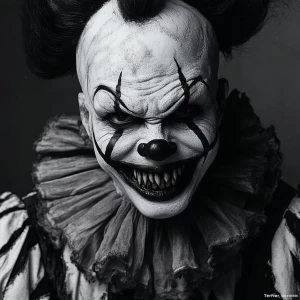 Create an image of Art the Clown, the sinister mime-like charact...