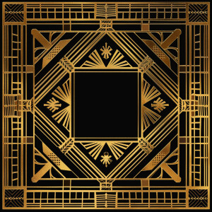 Design an exquisite Art Deco border featuring intricate golden g...