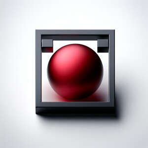 3. "Design a clean, modern logo consisting of a crimson sphere n...