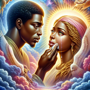 Ensure that the image distinctly represents both Jesus Christ an...