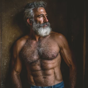 Can you make a picture of an Italian man He has gray hair and be...