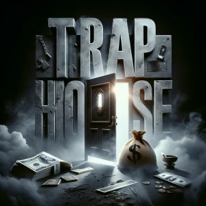 A trap rap album cover that says TRAPHOUSE in big bold gritty le...