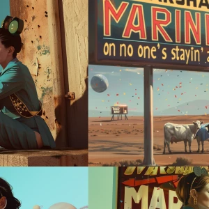 retro painterly realism, mid-century magazine illustration style...