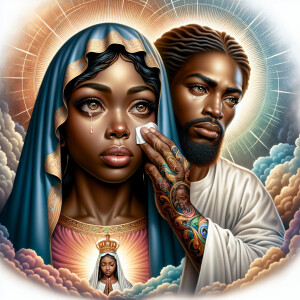 Ensure that the image distinctly represents both Jesus Christ an...