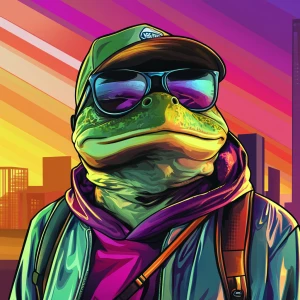 MEME PEPE in GTA art style — — in the style of a Grand Theft Au...