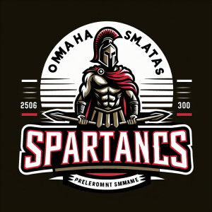 A logo With a Spartan and Omaha Spartans in background using the...
