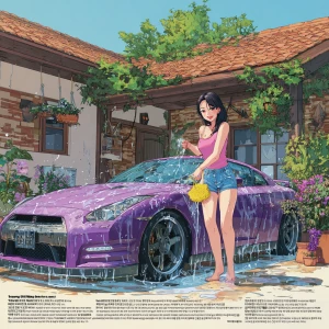 "A beautiful korean woman, with smooth skin and shoulder-length...