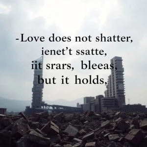 Love does not shatter; it scars, it bleeds, but it holds— even in the ruins of a broken world.