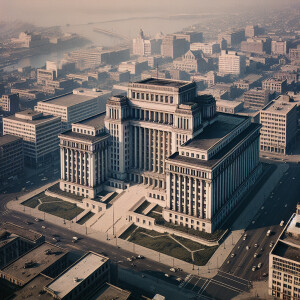 4k quality, drone over the White House washington DC, in the 196...
