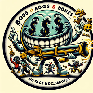 Design a highly intricate and comic like vivid circular logo fea...