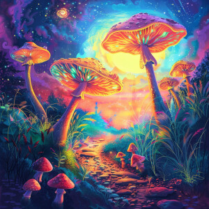 Create a visually stunning digital painting featuring a beautifu...