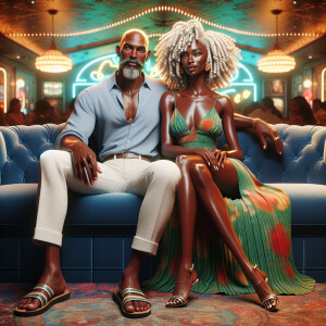 Create a vivid description of an attractive African-American cou...