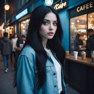 A stunning pale, with long black hair, blue eyed, 23year old fem...