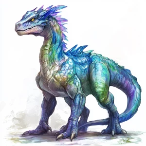 a magnificent, bipedal creature that stands at an imposing heigh...