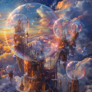 Imagine a surreal dream where you enter a realm of diverse unive...