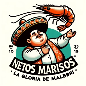 Create a logo for "Netos Mariscos La Gloria De Malbiri" featurin...