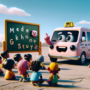 A Mitsubishi Minicab Miev 2014 model electric van and her pink s...