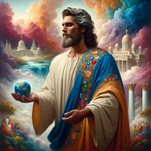 Oil painting of an African-American man resembling Jesus Christ,...