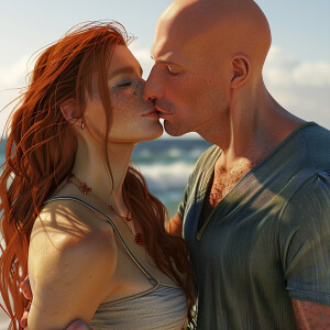 A photorealistic high resolution image. Light ginger haired fema...