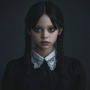 Create an image of Jenna Ortega portraying the 21 year old  char...