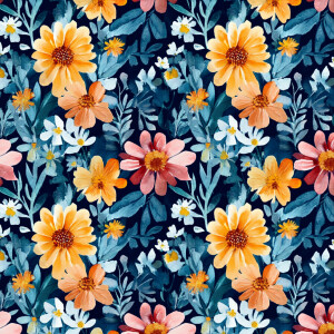 Create a seamless pattern tile featuring wildflowers in a waterc...