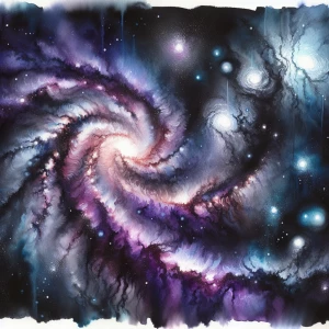 A mesmerizing darkwave-driven shimmering galactic map, each cele...