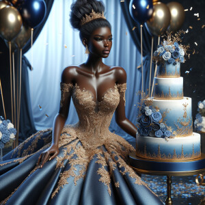 Create a 3-D realistic image of an African-American woman wearin...