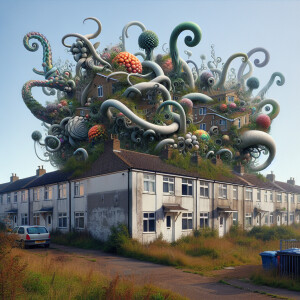 a photo of a something combined with a live being or object whic...