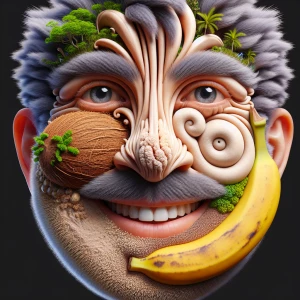 Generate an 8K UHD hyper-realistic 3D portrait of a face with is...