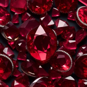 A 30 carat red ruby that is brilliantly cut with diamonds around...