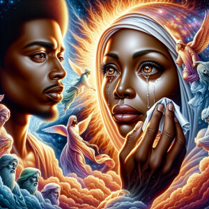 Ensure that the image distinctly represents both Jesus Christ an...